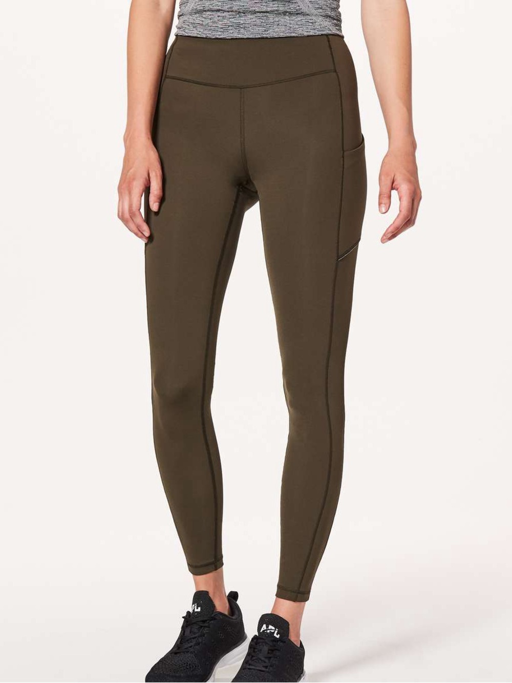 Lululemon Fast and Free High Rise Hunter Green Leggings - size 8